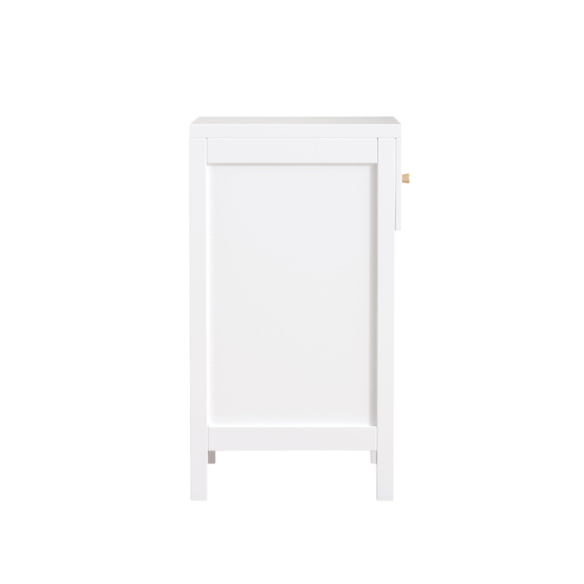 Xylavate Cute White Nightstand with Drawer and Open Shelf, Scalloped Edge Design Bedroom Bedside Table, Wood End Table for Kids Girls Bedroom, White