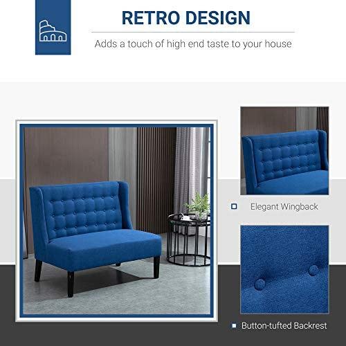 Wingback Button-Tufted Loveseat