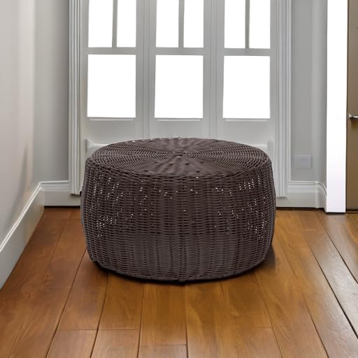 Resin Woven Storage Stool Ottoman
