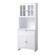 OS Home and Office Furniture 29" Farmhouse Wood Buffet and Hutch in White