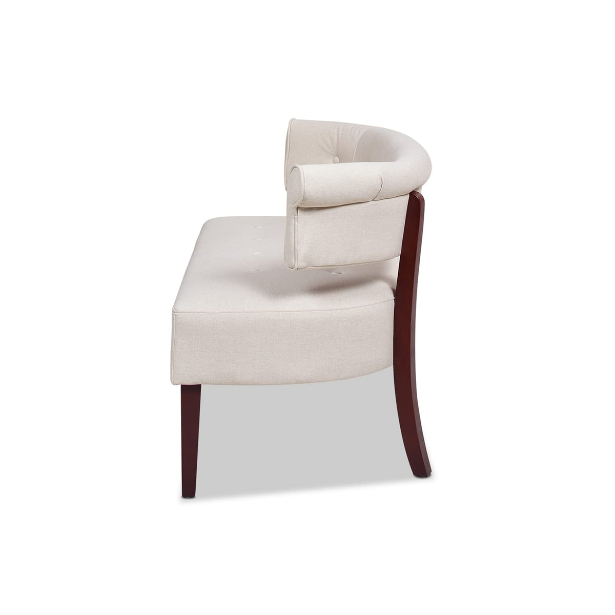 Beige Tufted Bench Settee