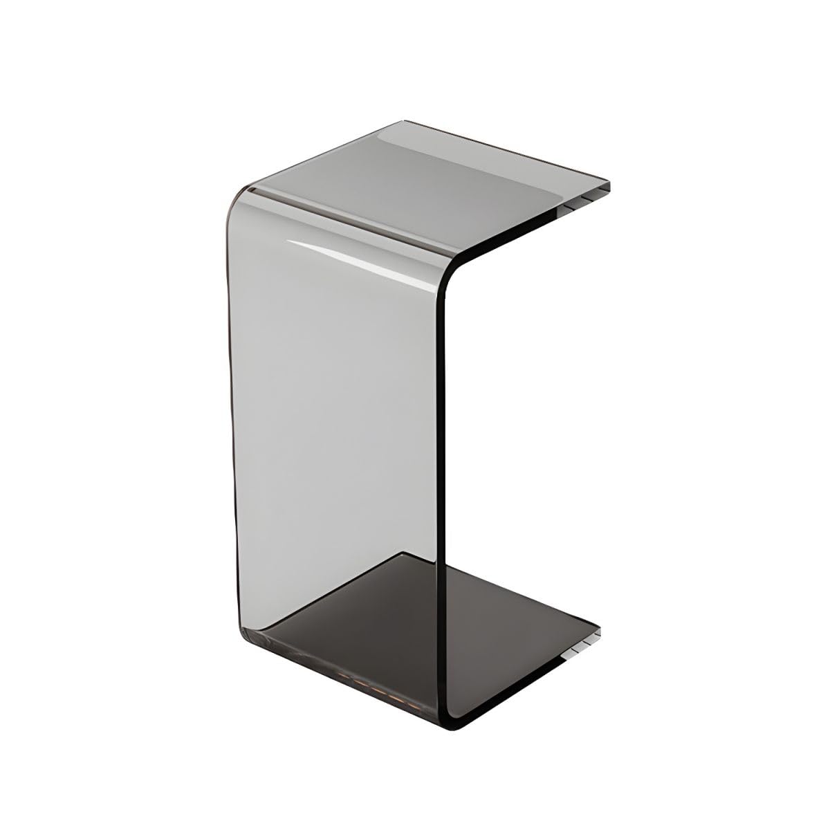 Smoke Gray Acrylic C-Shaped Side Table