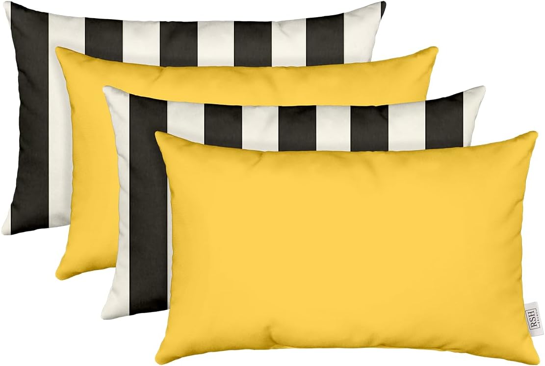 Indoor Outdoor Lumbar Throw Pillows, Set of 4