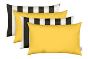 Indoor Outdoor Lumbar Throw Pillows, Set of 4