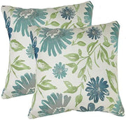 Made in USA Sunbrella Violetta Baltic Outdoor 20X20 Throw Accent Pillow (2-Pack)