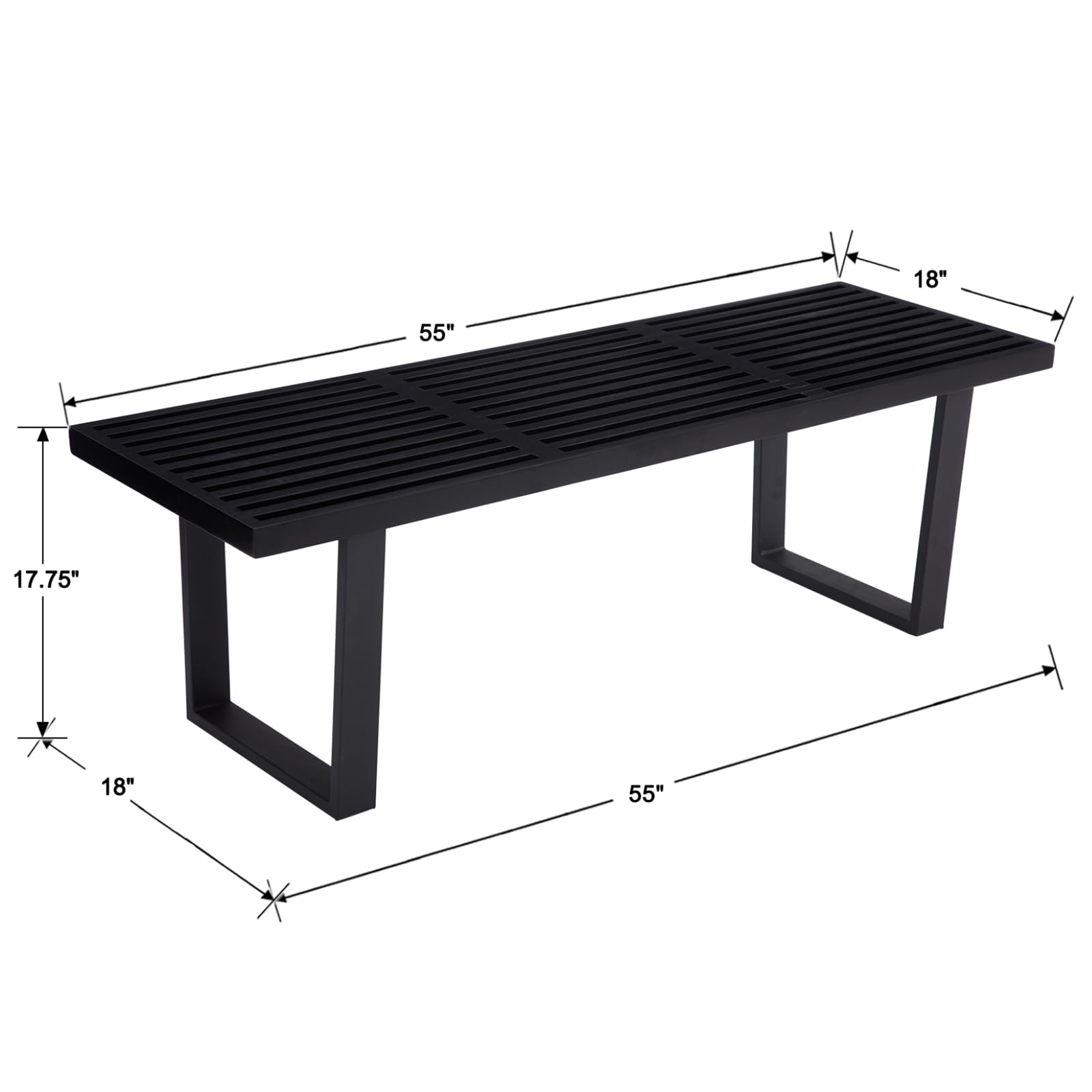 55" Industrial Wood Entryway Bench with Metal Frame