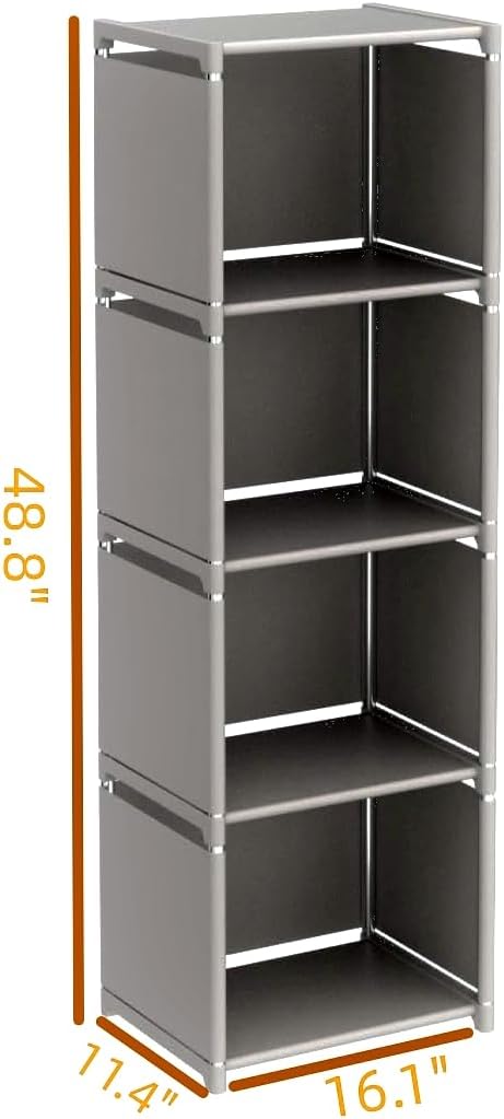 RIIPOO Storage Cubes Organizer Shelves, 4 Cube Bookcase Bookshelf for Bedroom Closet Small Spaces, Cube Storage Organizer Shelf for Kids Clothes Nursery
