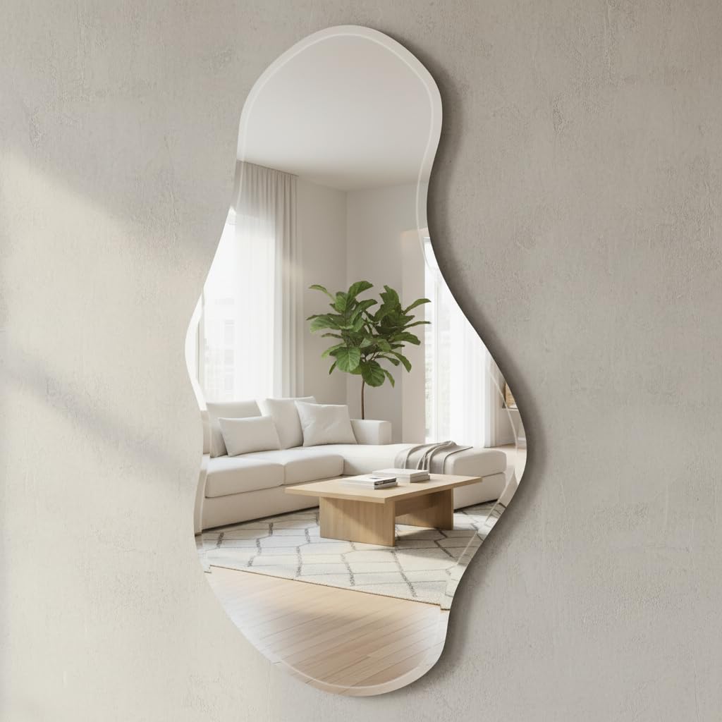 Frameless Irregular Wavy Wall Mirror