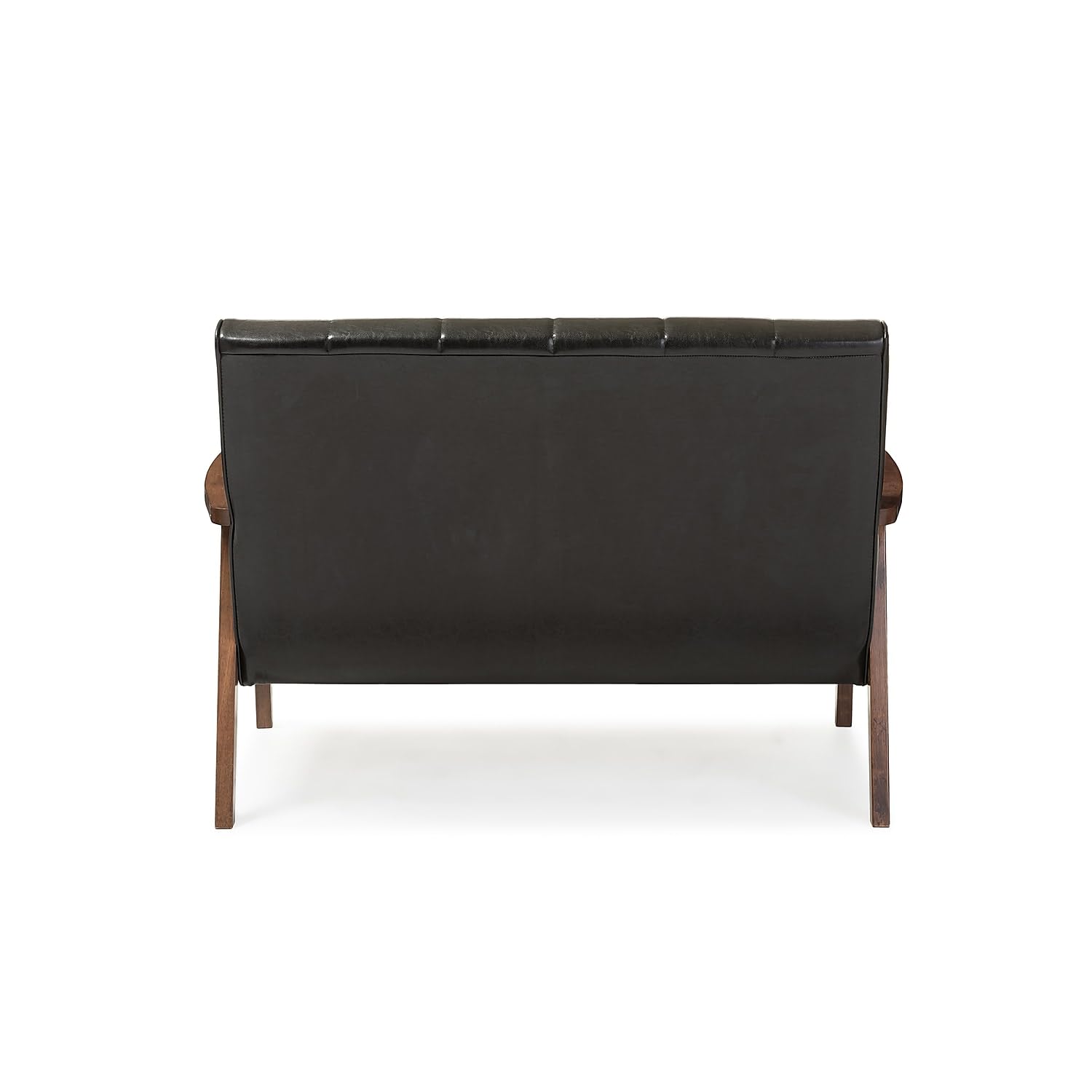 Baxton Studio BBT8011A2-Black Loveseat Love Seats, 29.45LX44.66WX31.59H, Black