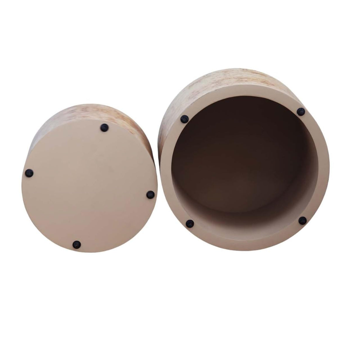 Nesting Coffee Table Set of 2 Modern Round Coffee Table and End Table Set