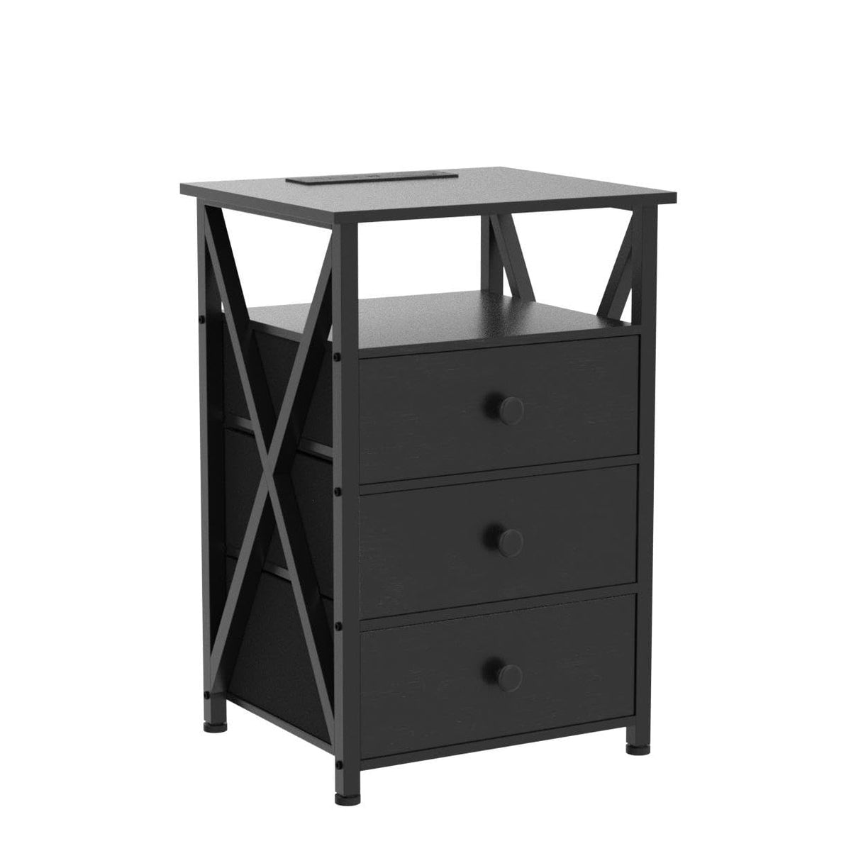 LED Nightstands with Charging Station, Set of 2
