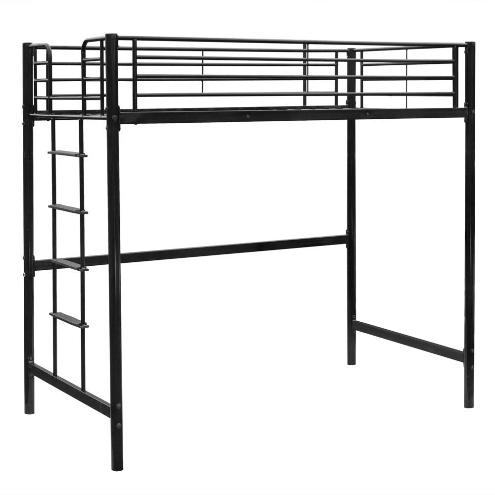 Black Twin Metal Loft Bed