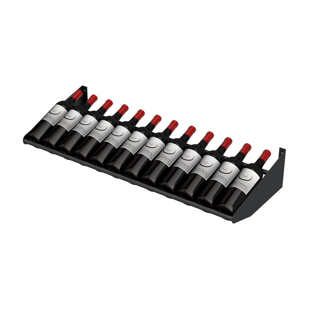 Ultra Display Row Wine Rack (Holds 9 Bottles) - Wall Mounted Metal Wine Rack, Modern Industrial Matte Black, Expanding Modular Design for Home Bar, Wine Cellar, Kitchen Wine Storage, and Wine Display