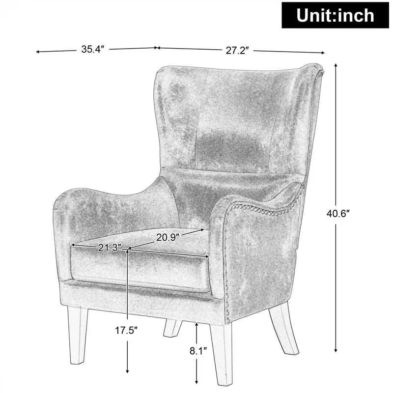 Christopher Knight Home Elber Mid-Century Modern Wingback Accent Chair Set of 2, Faux Suede Fabric Upholstered Club Chairs Set with Cushions, Wooden Comfy Reading Chair for Bedroom Living Room, Brown
