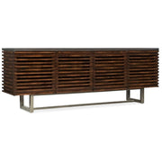 Louvered Wood TV Stand
