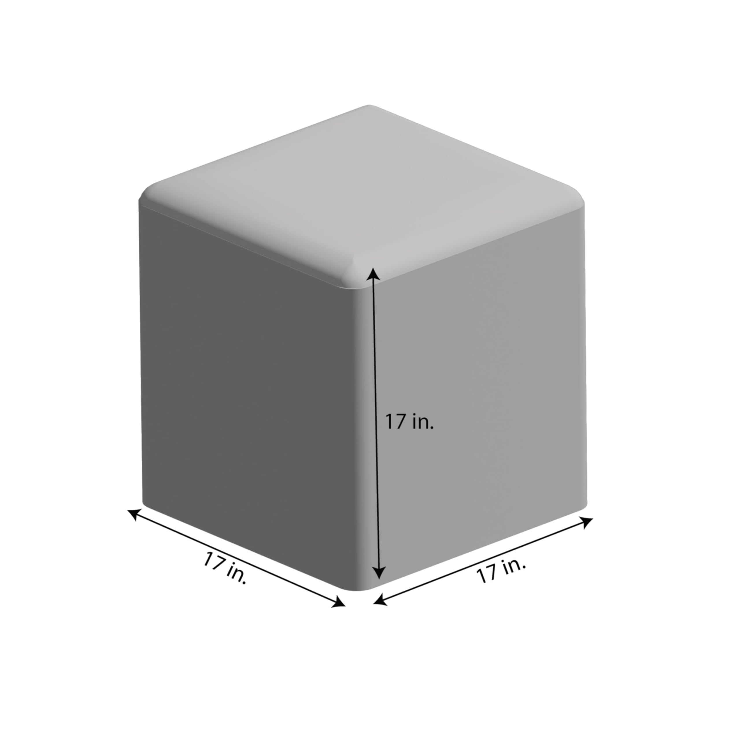 Square Outdoor Pouf Ottoman – 17" x 17" x 17"