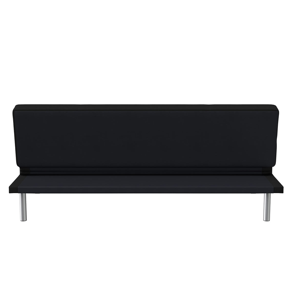Serta® Rane Futon Sofa Bed 66.1", 3-in-1 Convertible Couch Sleeper for Small Spaces, Tufted Back, Twin Size Guest Bed, Black Woven Fabric