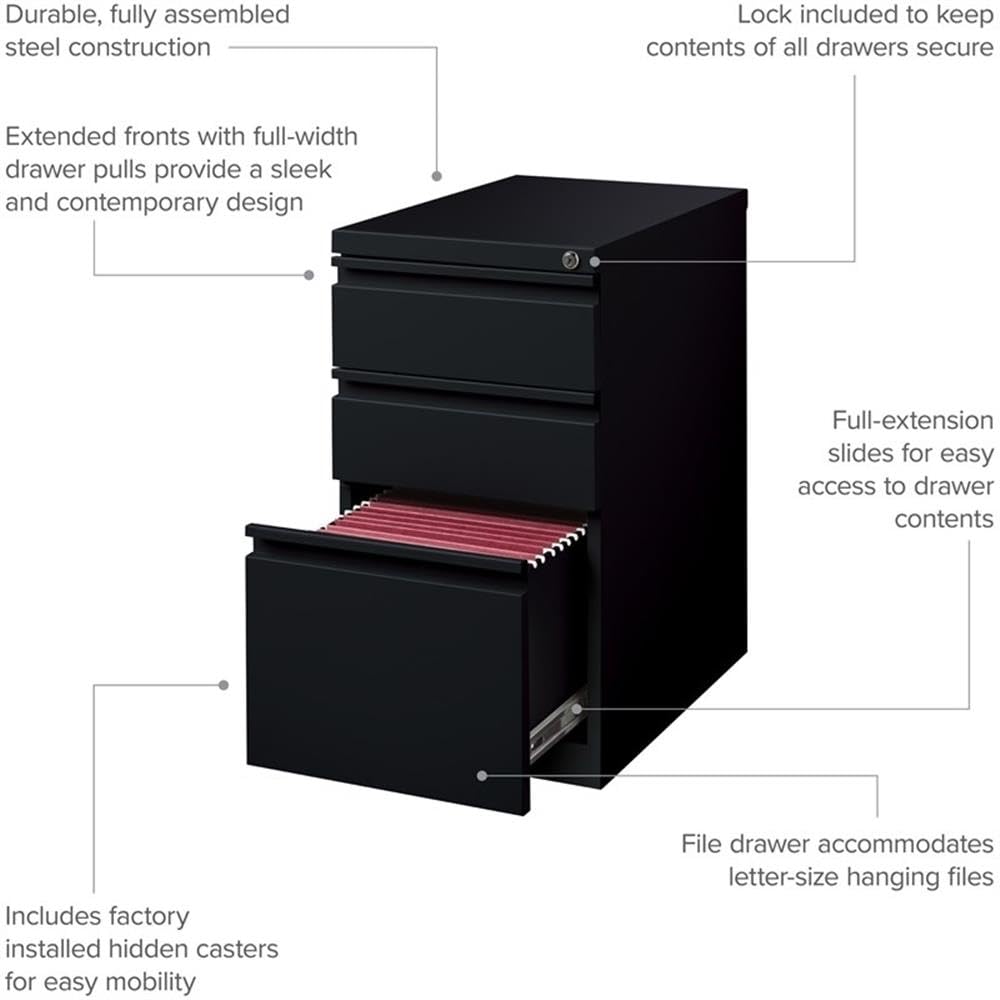3-Drawer Locking Metal Filing Cabinet