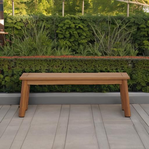Acacia Wood Outdoor Dining Bench – Light Brown