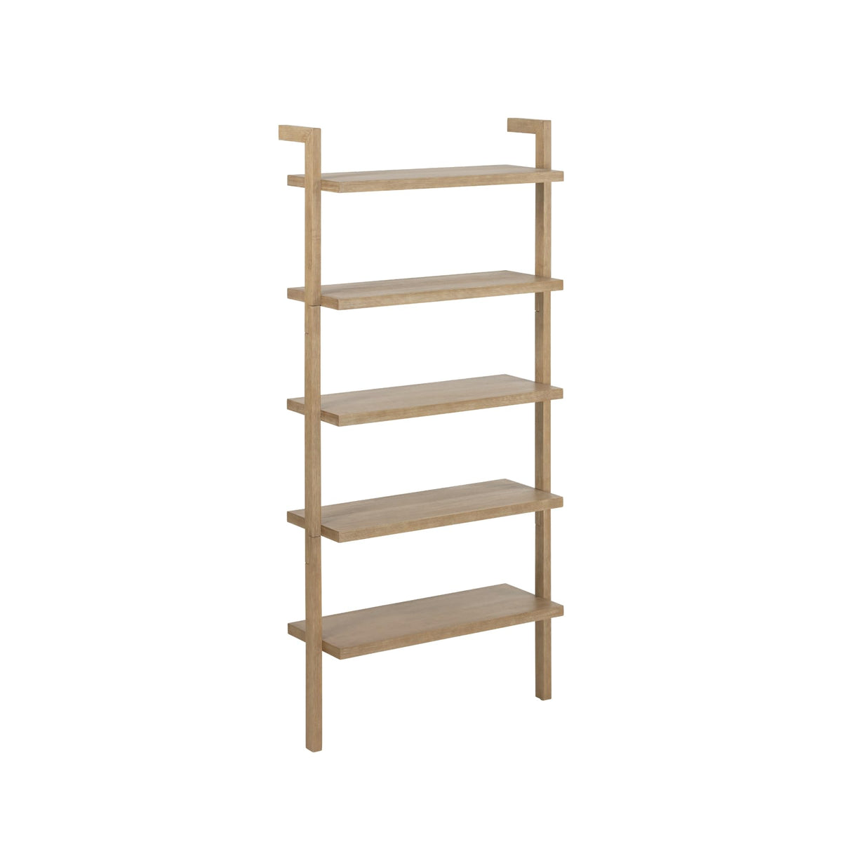 5-Tier Wall-Mounted Wood Bookcase