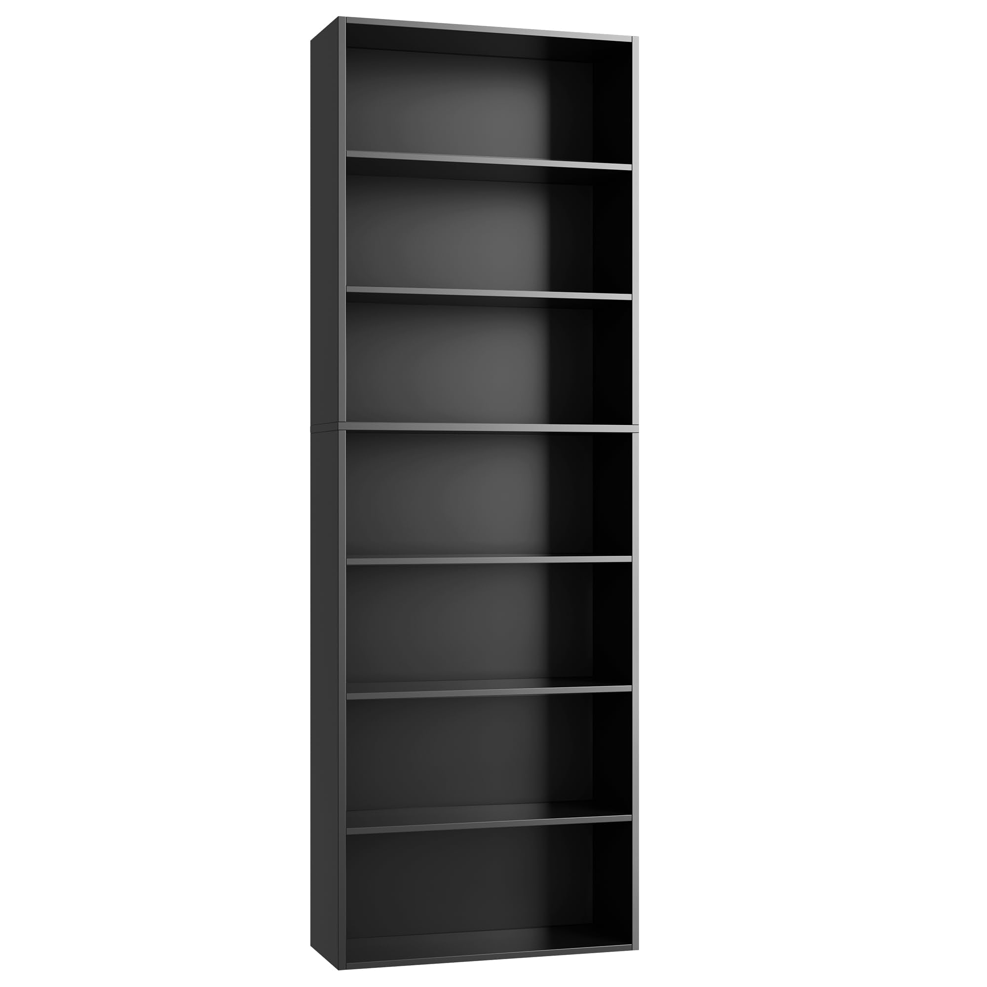 FACBOTALL 82" Tall Bookshelf, 7-Tier Open Shelves Bookcase, Freestanding Display Storage Shelves, Tall Bookcase Home Decor Furniture for Home Office, Living Room, Bedroom, Black
