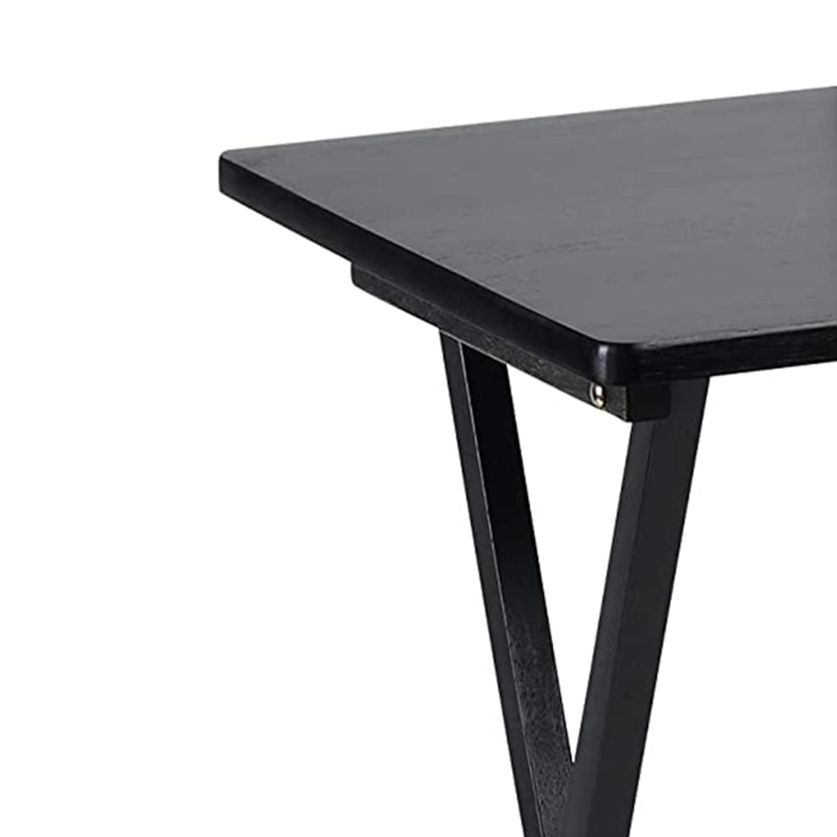 PJ Wood - Folding Wood TV Tray Table Set - Black 10-Piece