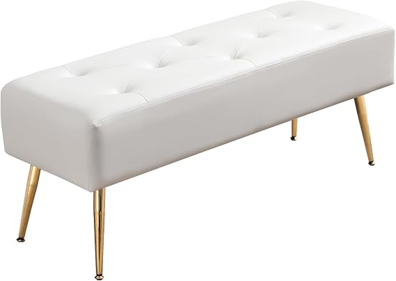 Black Velvet Bench with Gold Legs