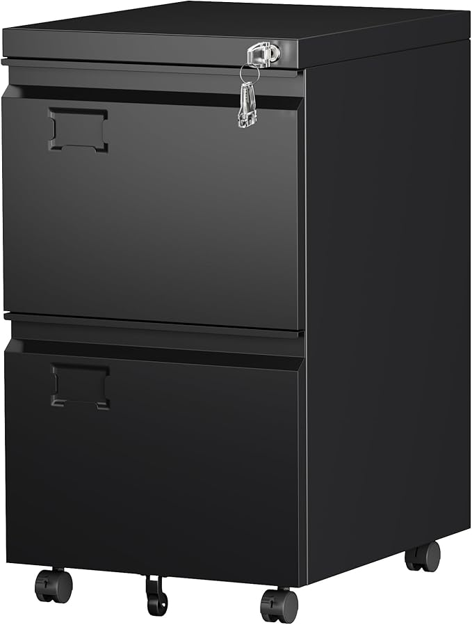 4-Drawer Metal File Cabinet with Lock & Name Card Slots