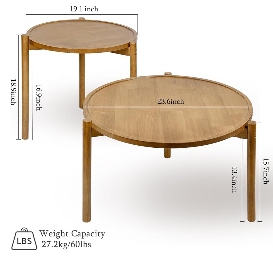 Solid Wood Nesting Coffee Tables