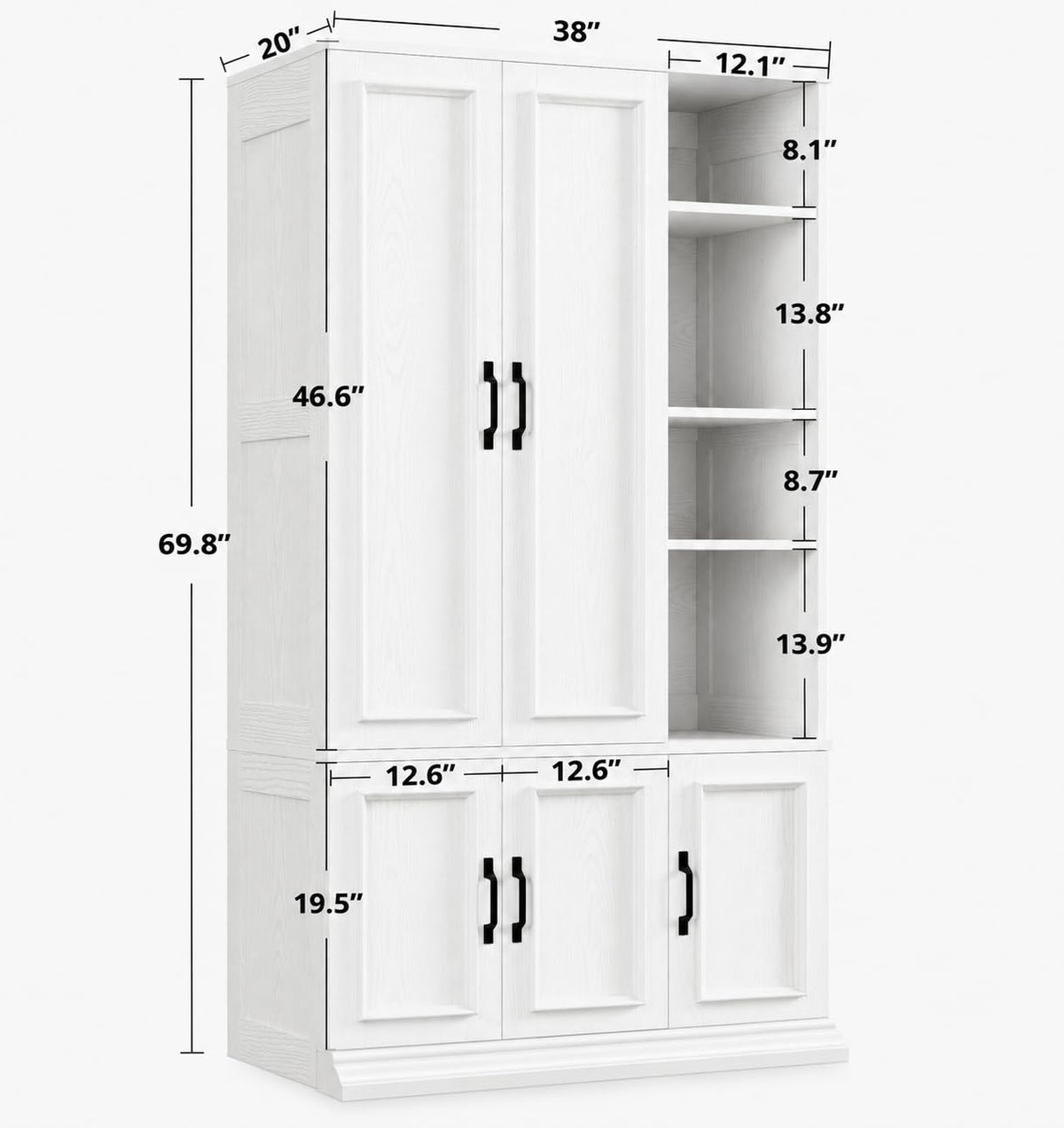 White 5-Door Wardrobe