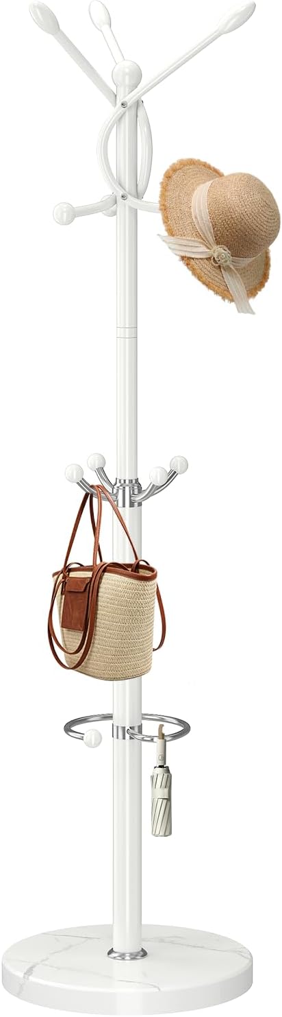 Solid Wood Coat Rack with 14 Hooks