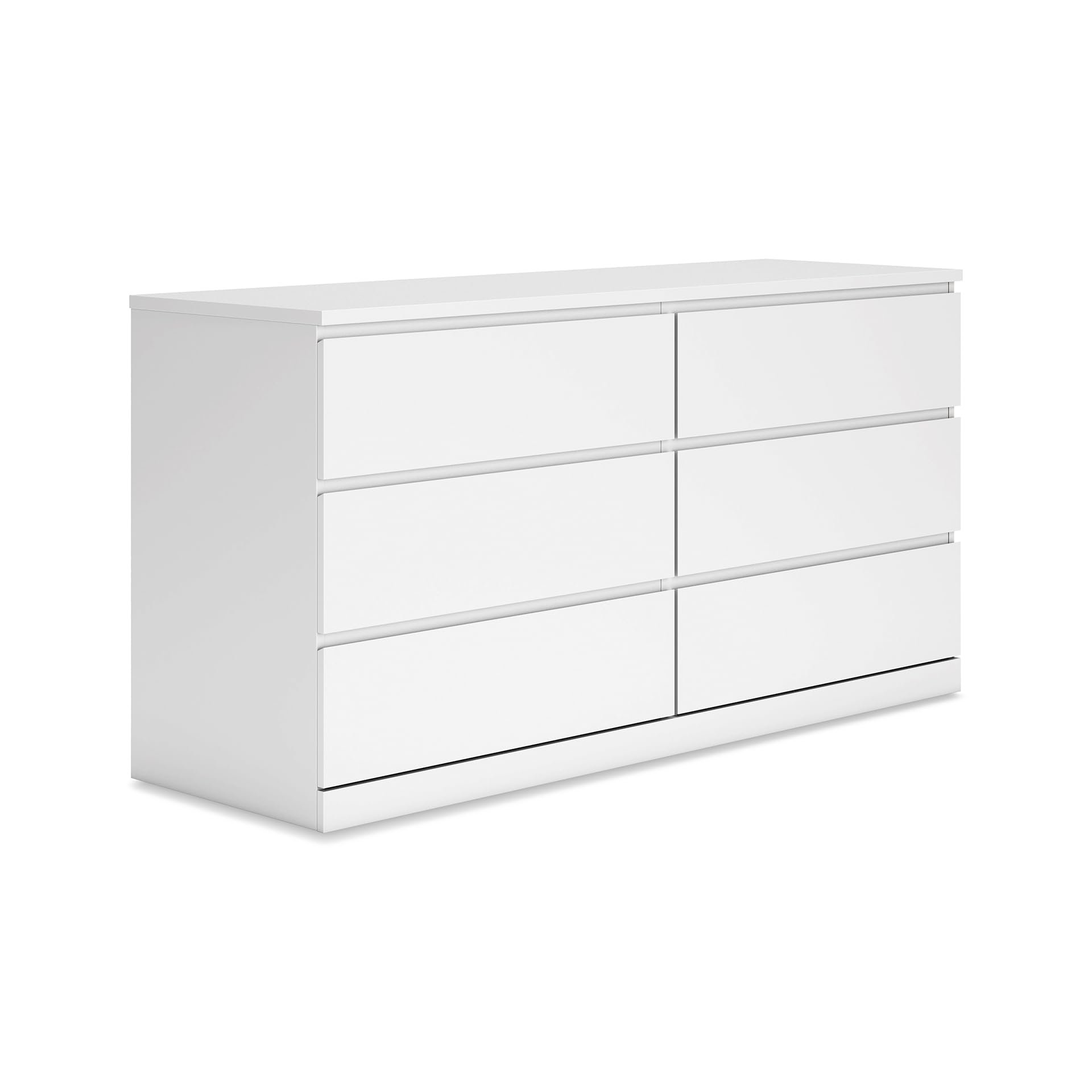 Signature Design by Ashley Onita Modern Dresser with 6 Smooth-Gliding Drawers, Meets ASTM International Safety Standards, White, 59.76' W x 19.29' D x 30.67' H