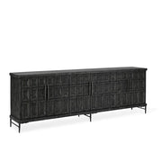 6-Door Sideboard Buffet – Reclaimed Pine Wood, Black