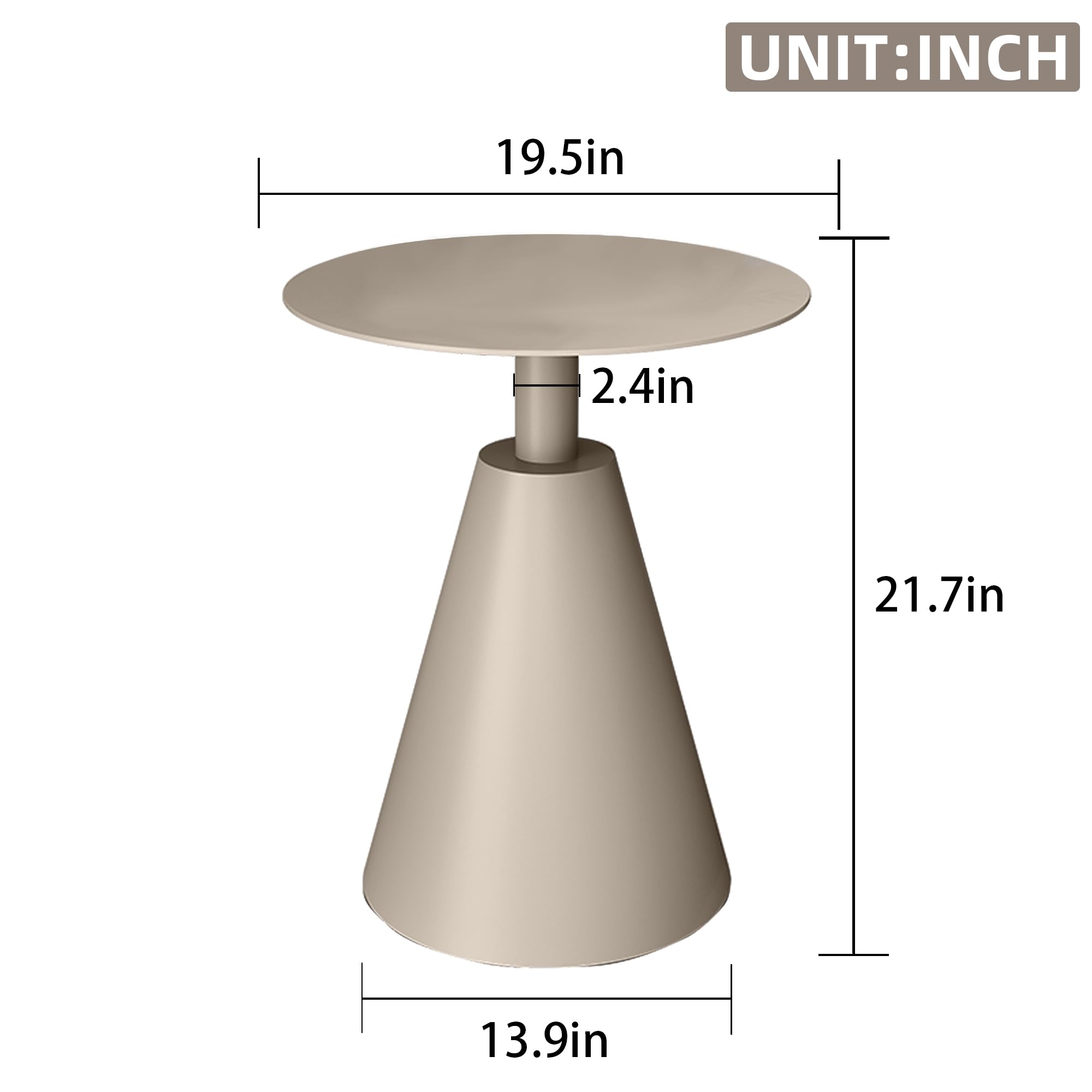 Round Aluminum Side Table