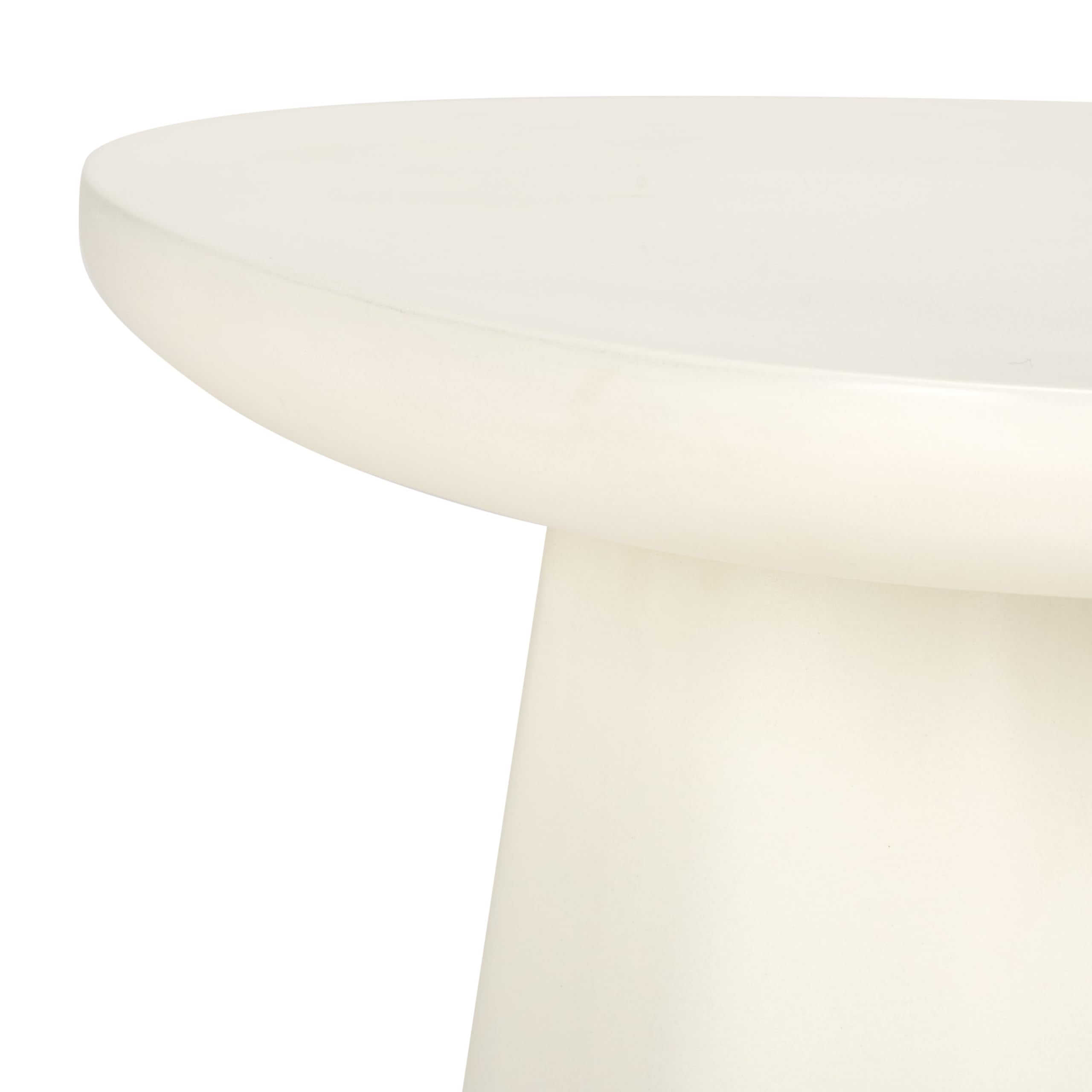 SAFAVIEH Couture Collection - Jabrielle Ivory Concrete Accent Table, Sculptural Modern Side Table, Minimalist Silhouette (SFV2600A)