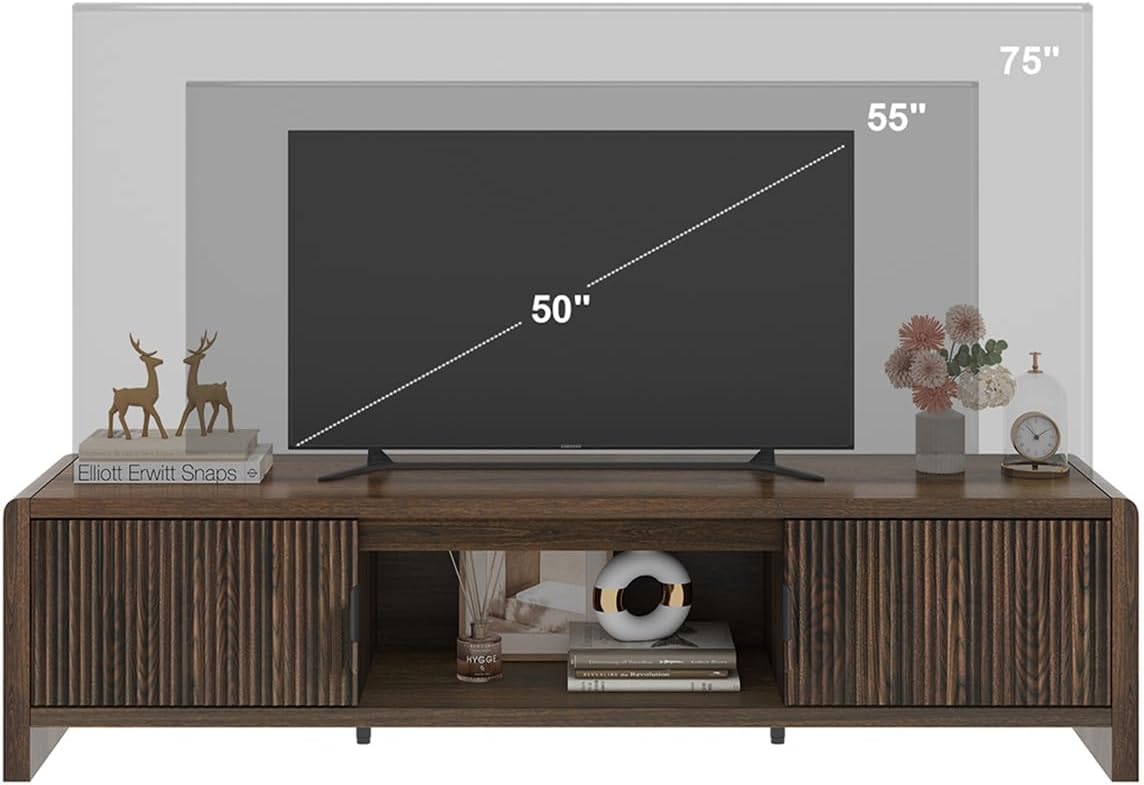 Waveform Fluted-Door TV Stand 63"