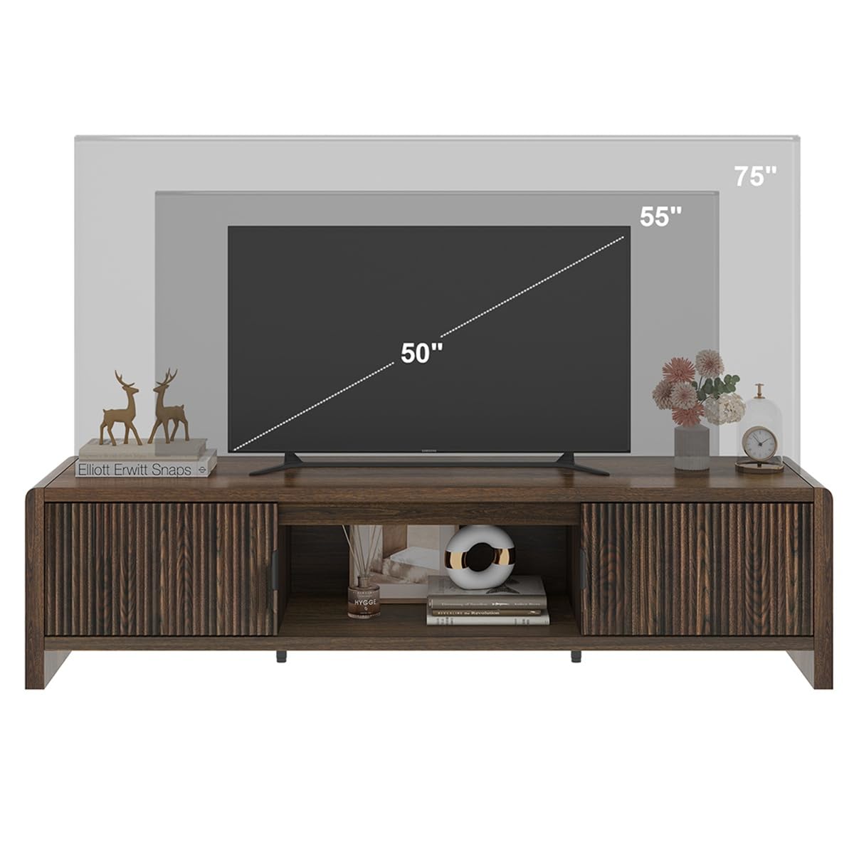 Waveform Fluted-Door TV Stand 63"