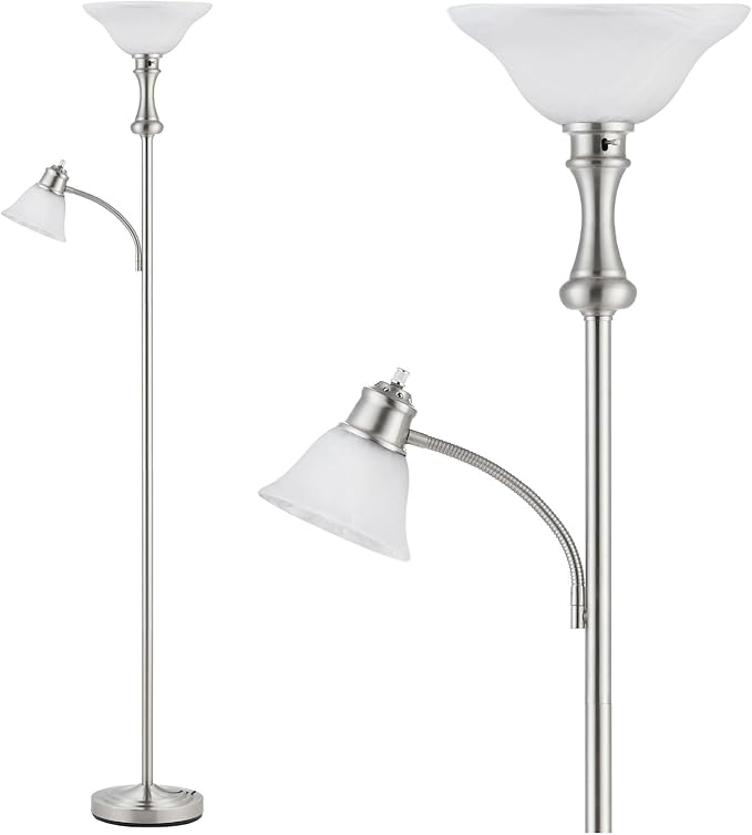 Arc Floor Lamp with Glass Shade