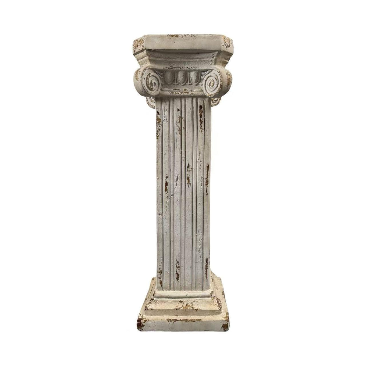 38.18" Tall Roman Column Pedestal Plant Stand with Base, Greek Style Pillar Sculpture Display Stand, Magnesium Oxide Large Decorative Pedestal for Indoor Outdoor Garden Patio Wedding Party Decor