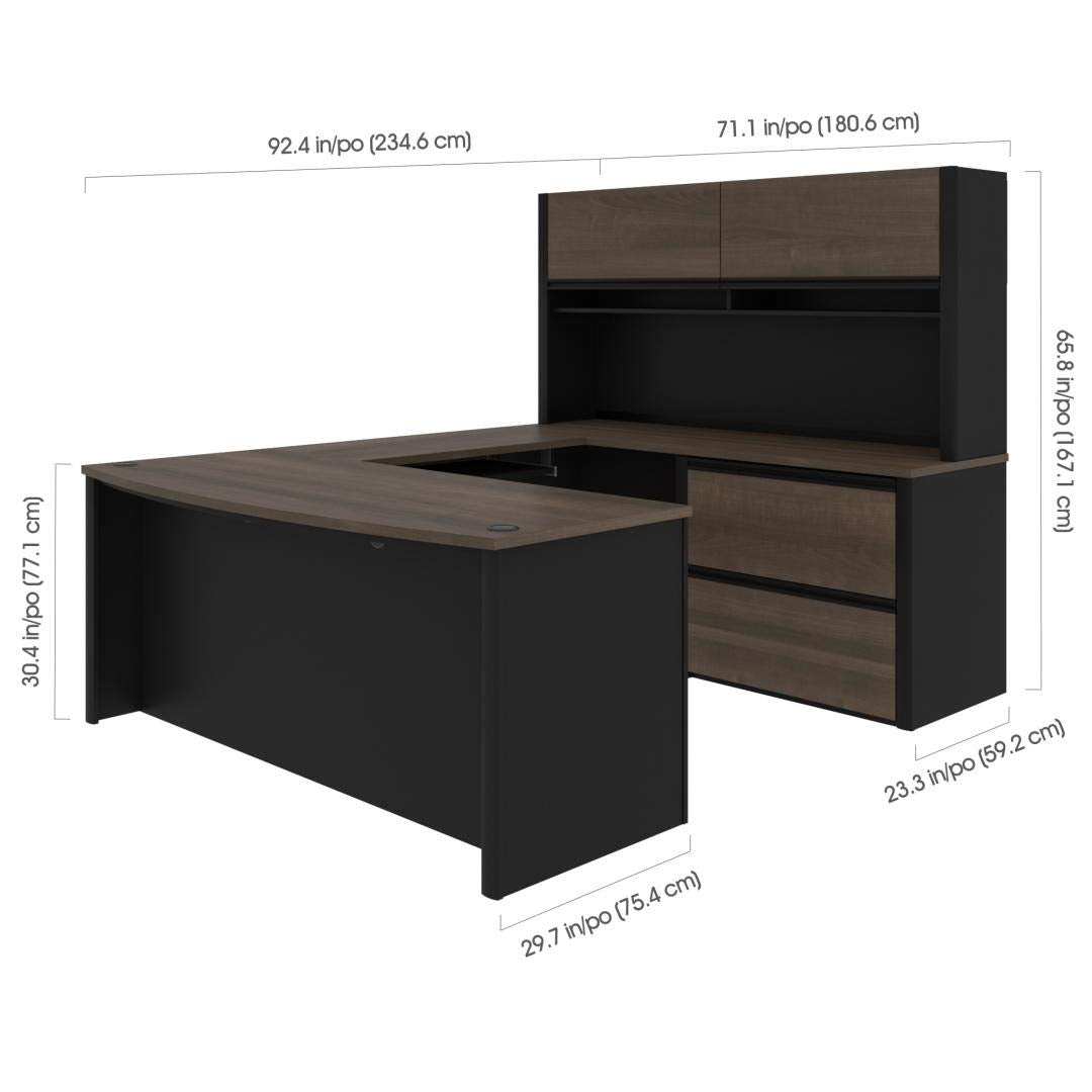 U-Shaped Executive Desk with Hutch