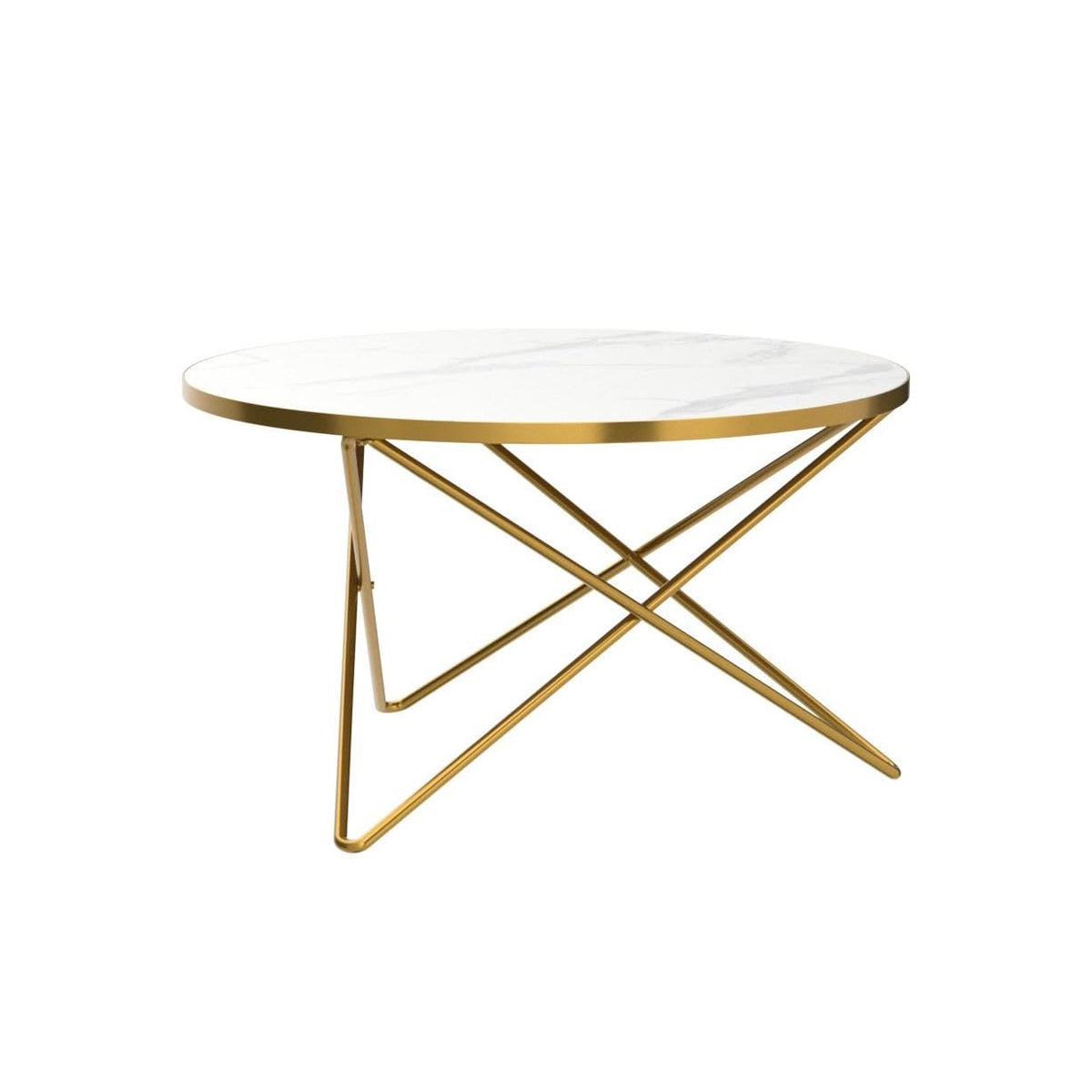 Round Faux Marble Coffee Table