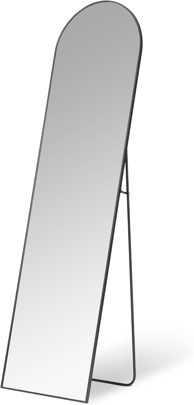 Full-Length Floor Mirror with Aluminum Frame