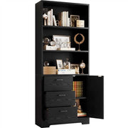 71" Bookshelf with Drawers, Doors & 3-Tier Shelves