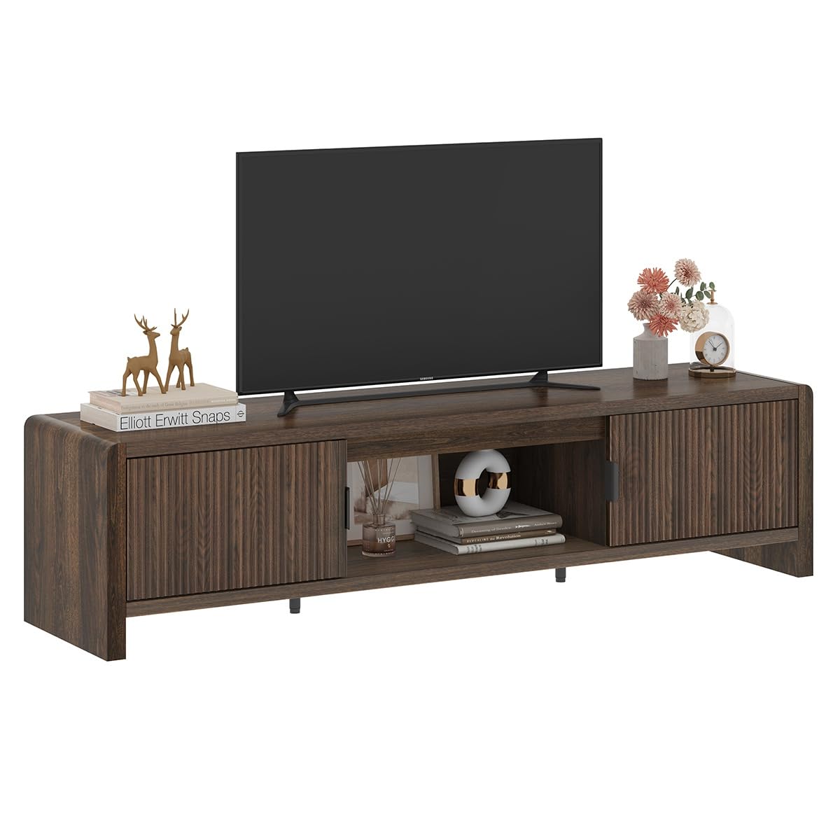 Waveform Fluted-Door TV Stand 63"