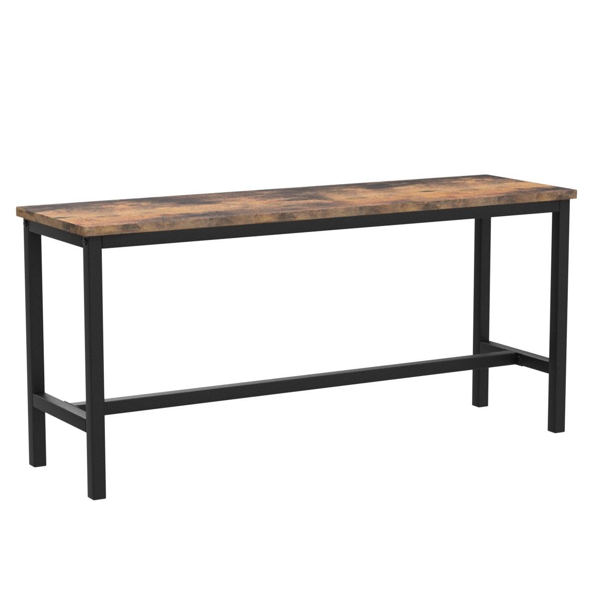 Dining Bench Set of 2 – Industrial Style, Rustic Brown & Black