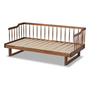 Baxton Studio Muriel Walnut Wood Expandable Twin to King Size Spindle Daybed