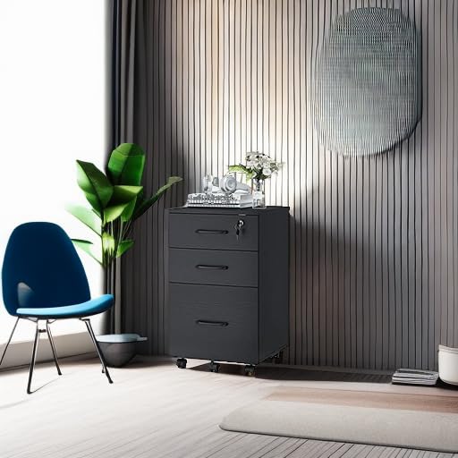 3-Drawer Mobile File Cabinet with Wheels