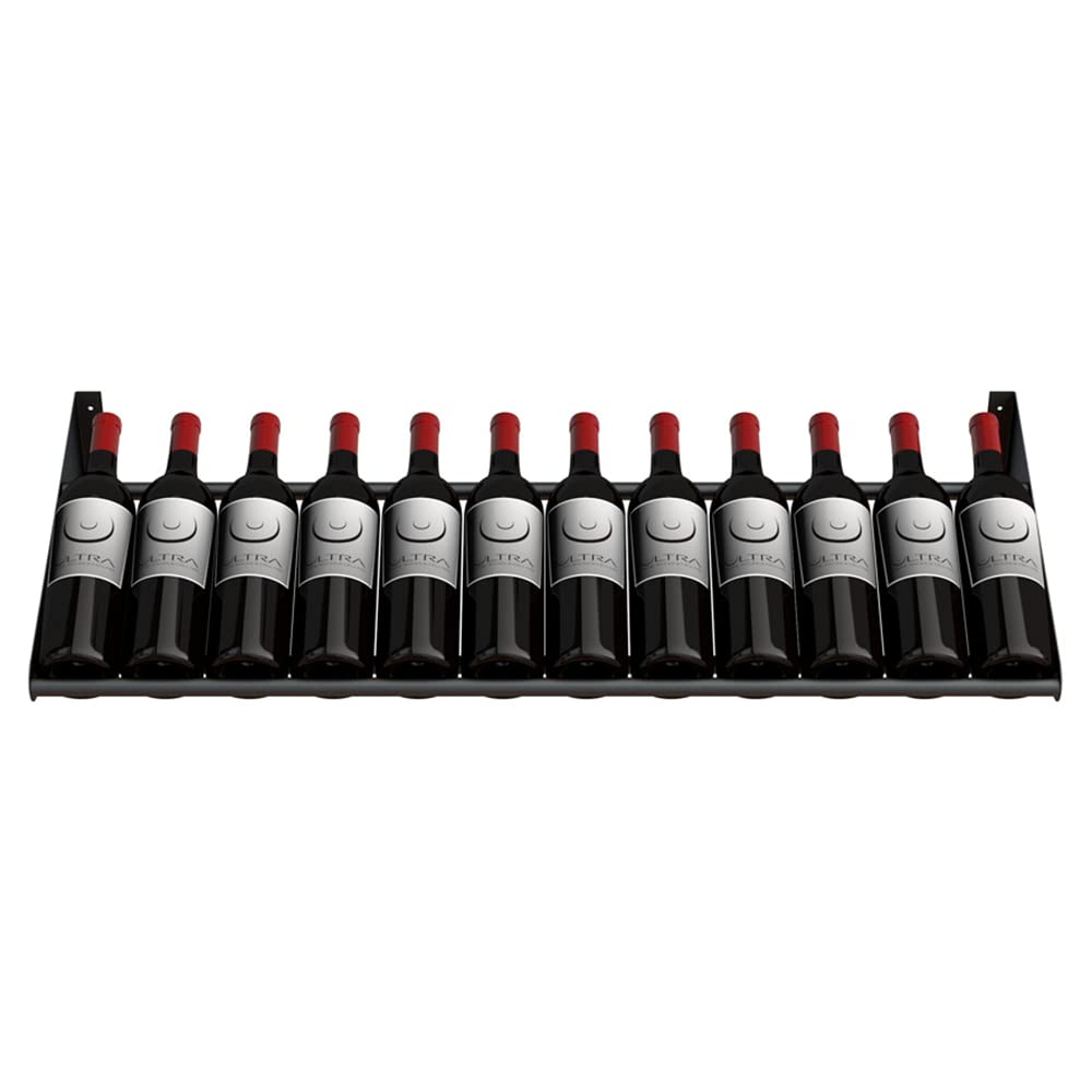 Ultra Display Row Wine Rack (Holds 9 Bottles) - Wall Mounted Metal Wine Rack, Modern Industrial Matte Black, Expanding Modular Design for Home Bar, Wine Cellar, Kitchen Wine Storage, and Wine Display