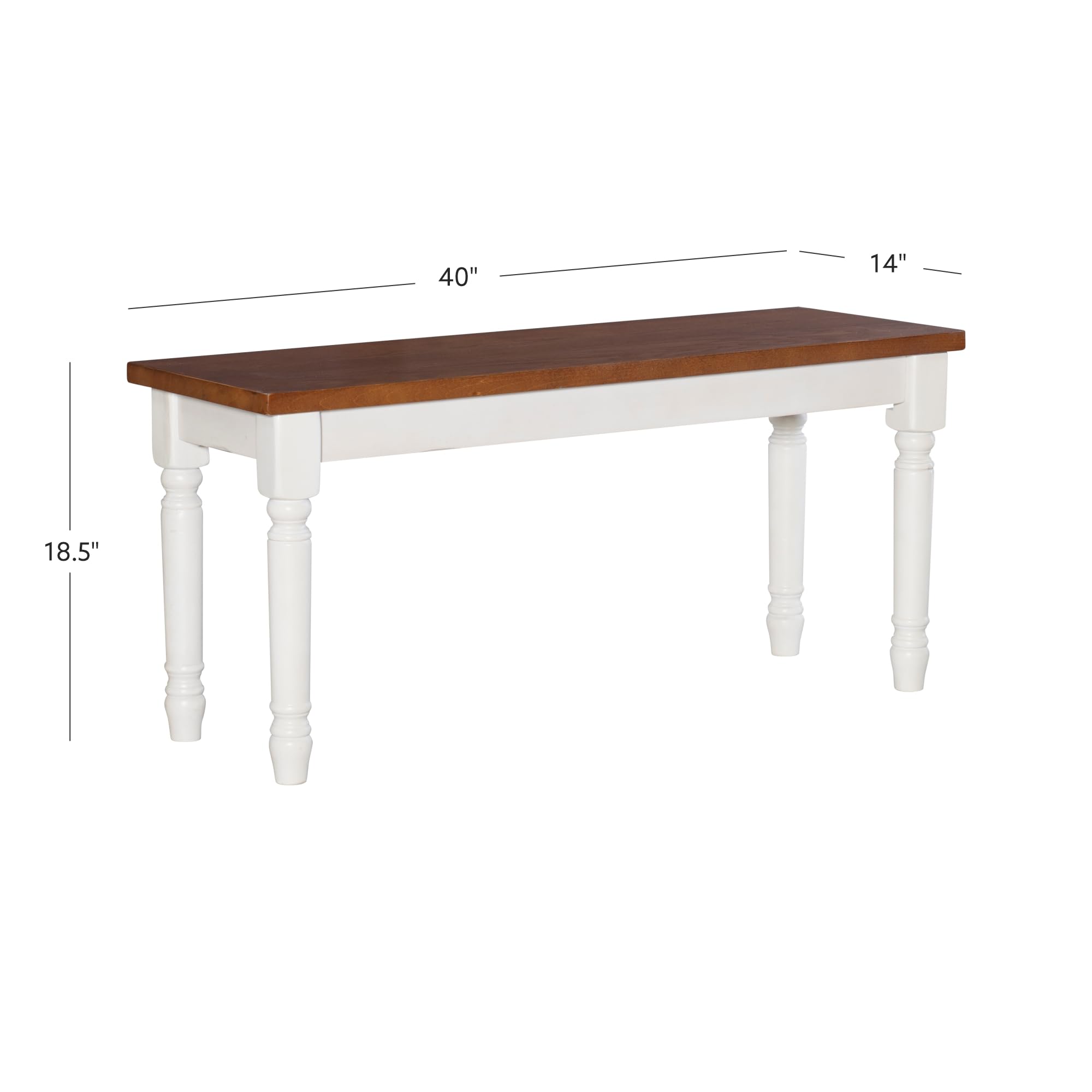 Farmhouse Dining Bench – White & Honey Brown