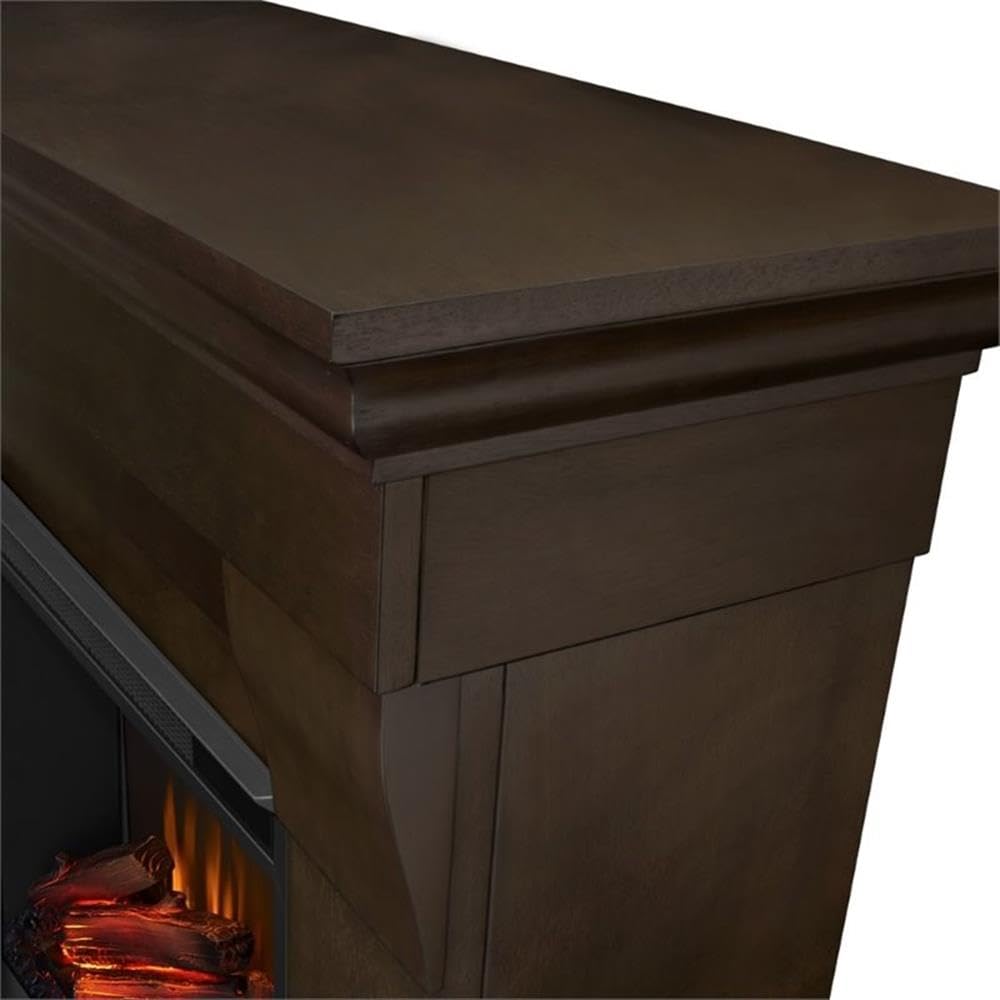 Real Flame Chateau 41” Electric Fireplace with Mantel for Living Room or Bedroom, Replaceable Fireplace Insert Heater, Realistic Log and Flame Effect, Remote Control, Timer
